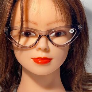 1342 Emma Cateye Reading Glasses 2.25 Grey Readers NWT